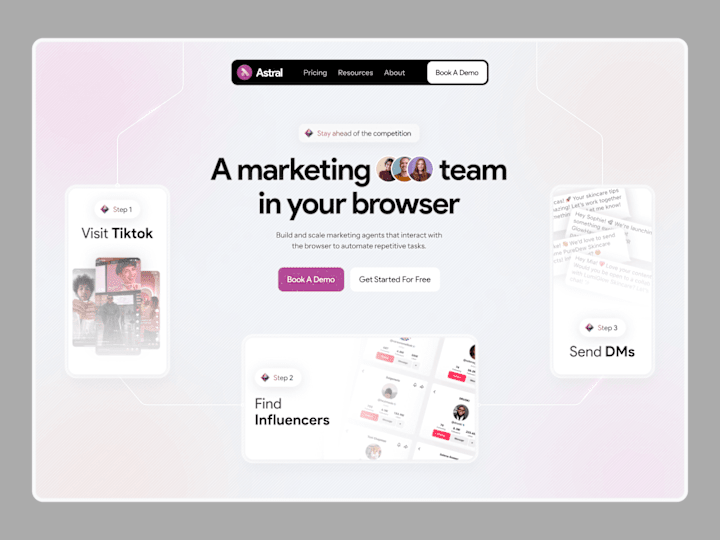 Cover image for Landing Page Redesign For Astral - AI Marketing Agents