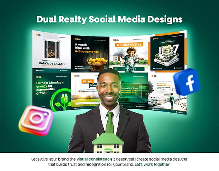 Cover image for Modern & Engaging Social Media Designs for Dual Realty