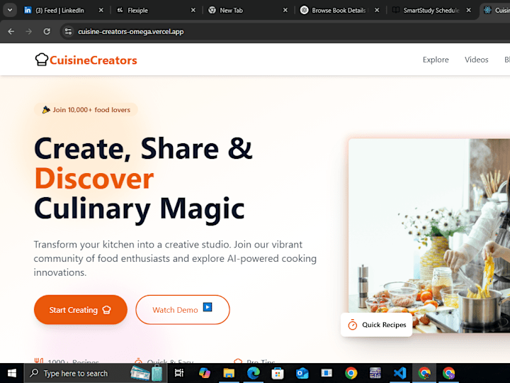 Cover image for Cuisine Creators Recipe Sharing Platform