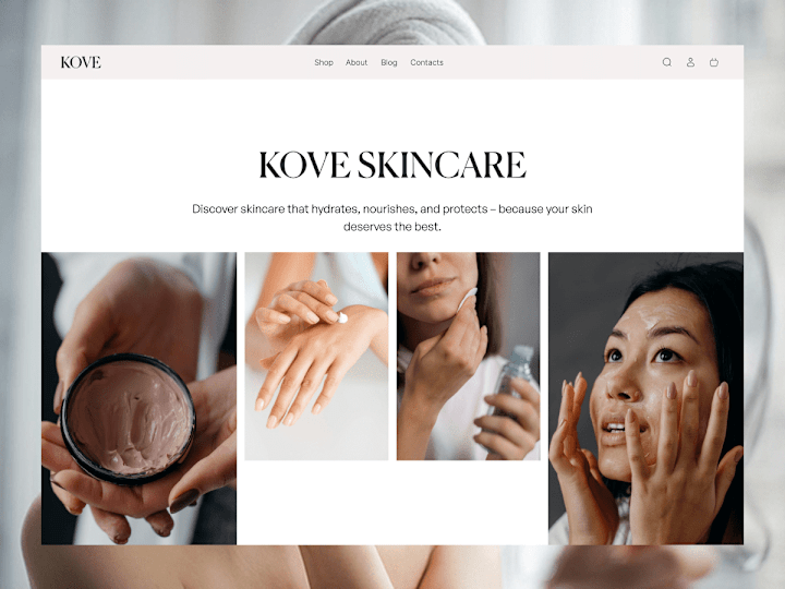 Cover image for KOVE SKINCARE WEBSITE DESIGN