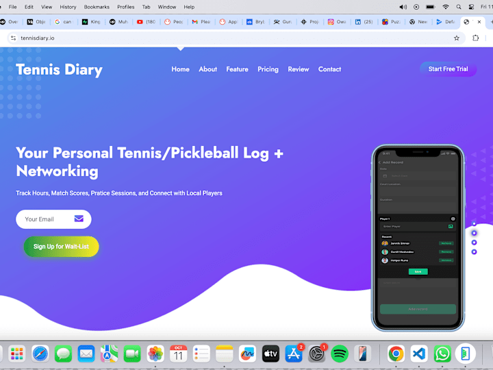 Cover image for Tennis Diary for Logging and tracking Tennis Activitie