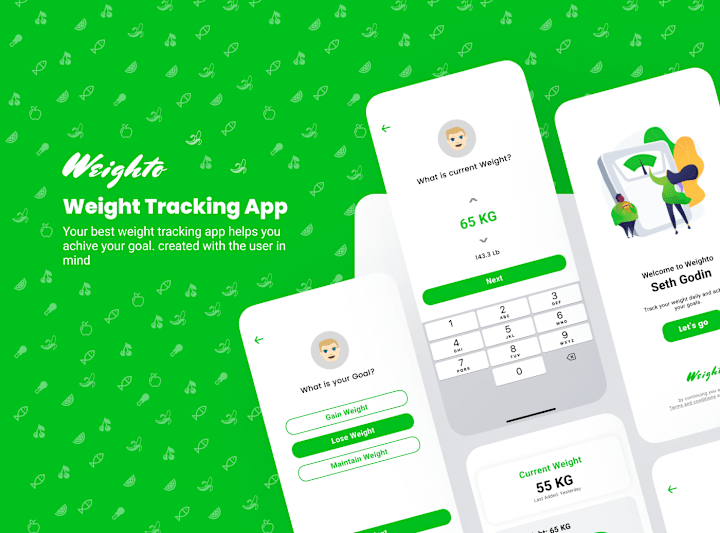 Cover image for Weighto A Weight Tracking App UI on Behance