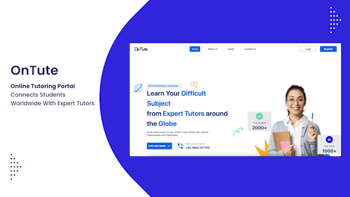 Cover image for OnTute - An online tutoring platform
