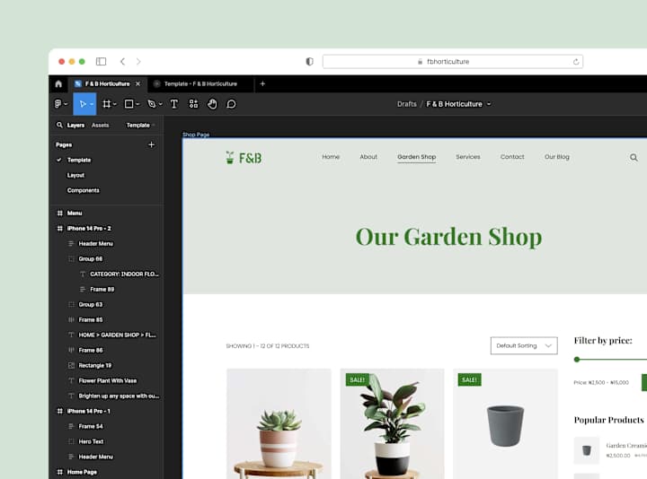 Cover image for FB Horticulture - UX-Centered Website Design (Figma)