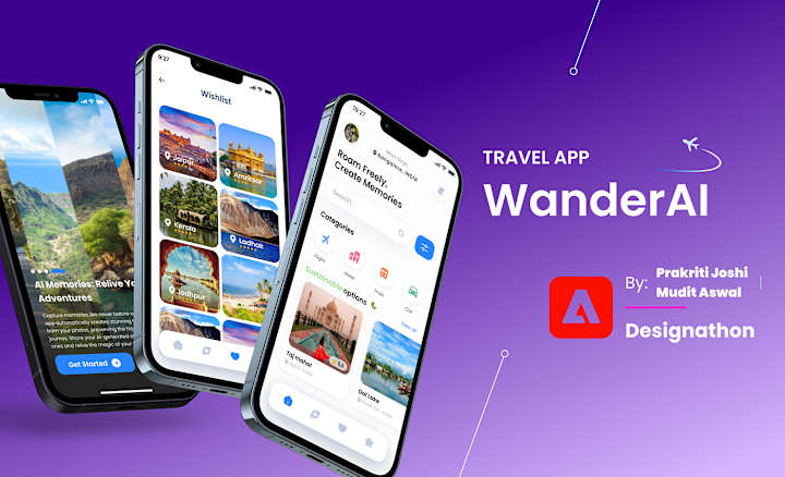 Cover image for Wander AI- Travel App (Adobe Designation 2023) on Behance