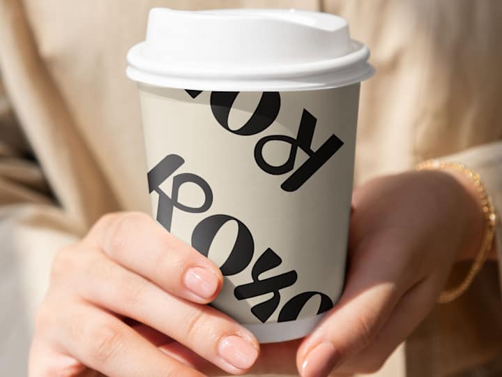 Cover image for Paper coffee cup Label Design, Illustrator