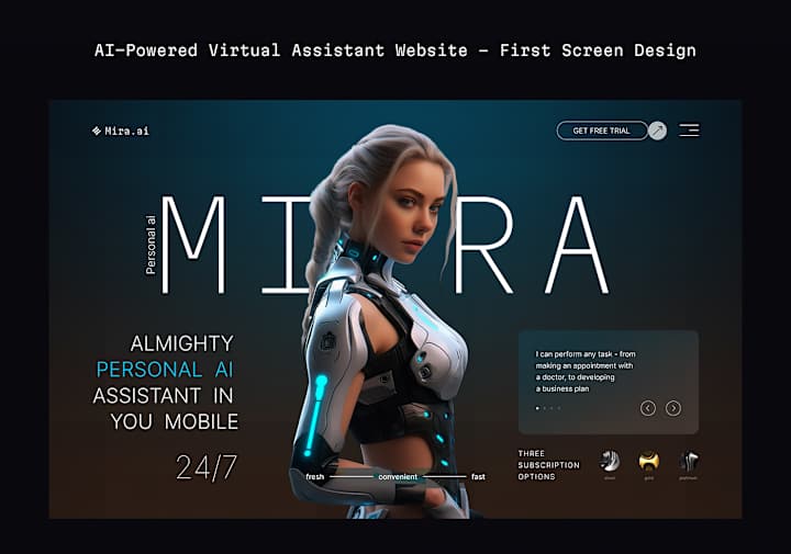 Cover image for FIRST SCREEN DESIGN_Personal AI assistant - MIRA.AI : Behance