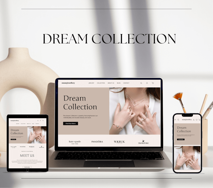 Cover image for jewelry store website design on Behance
