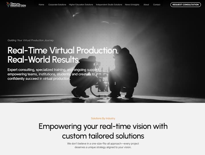 Cover image for Framer Website - The Virtual Production Consulting Group