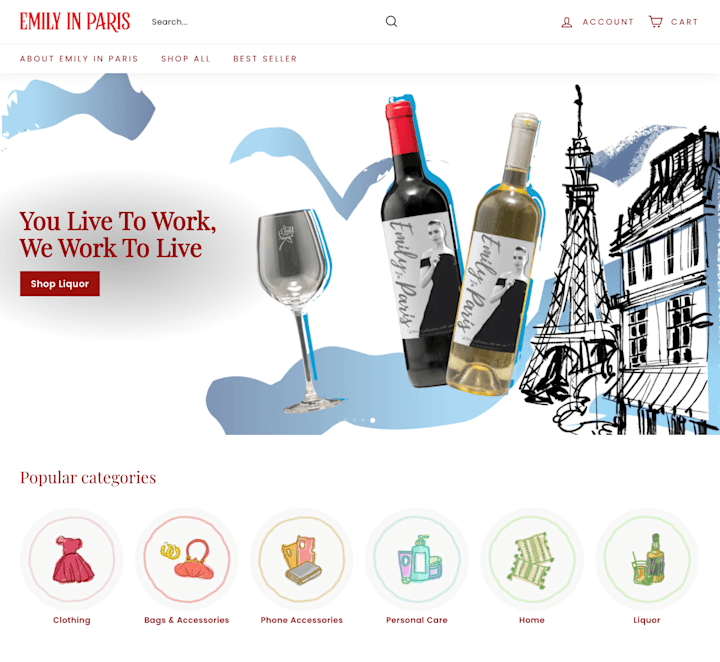 Cover image for Illustration Design for Emily In Paris's Merchandise Website