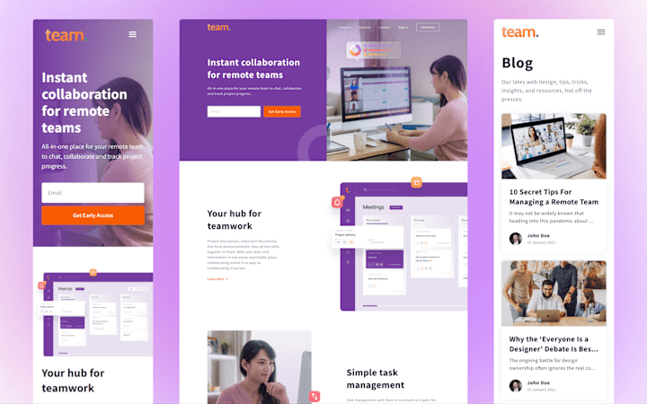 Cover image for Remote Teams Landing Page - UI UX Design + Webflow
