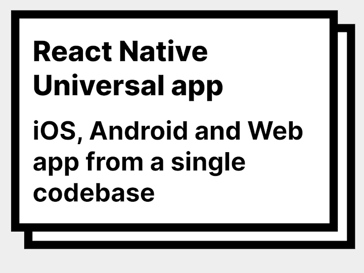 Cover image for React Native frontend that works on iOS, Android and the web