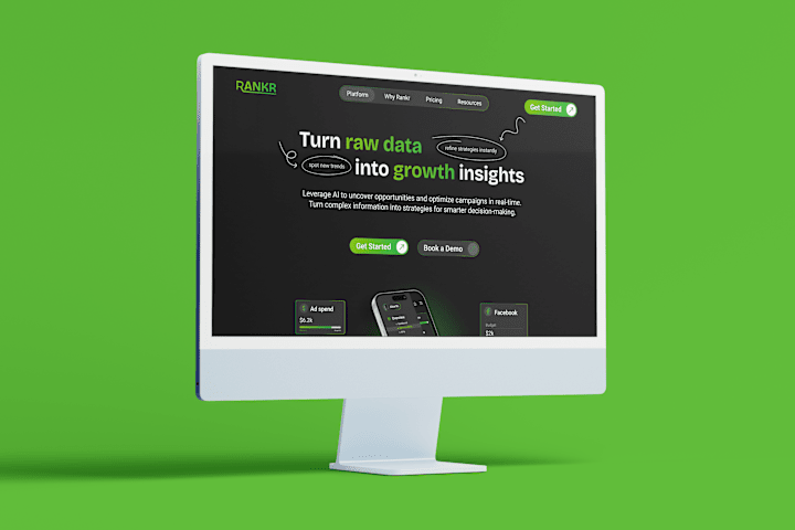 Cover image for Rankr | AI marketing platform | UI Design