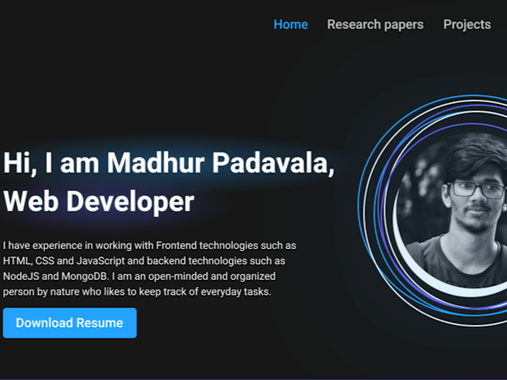 Cover image for Madhur Padavala's Portfolio Web Design