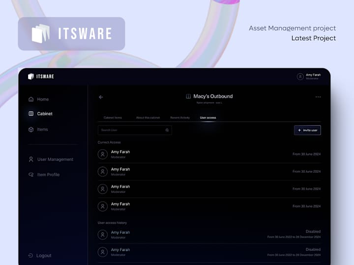 Cover image for Asset Management with Itsware | Mobile App, Webapp & Cabinet App