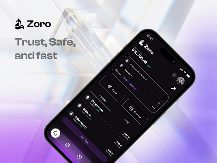 Cover image for Zoro Wallet: App Design & Brand Identity