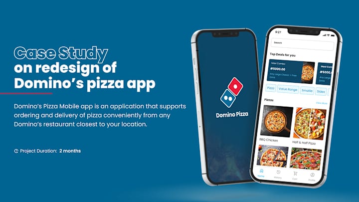 Cover image for CASE STUDY on Redesign of Domino's Pizza Mobile App on Behance