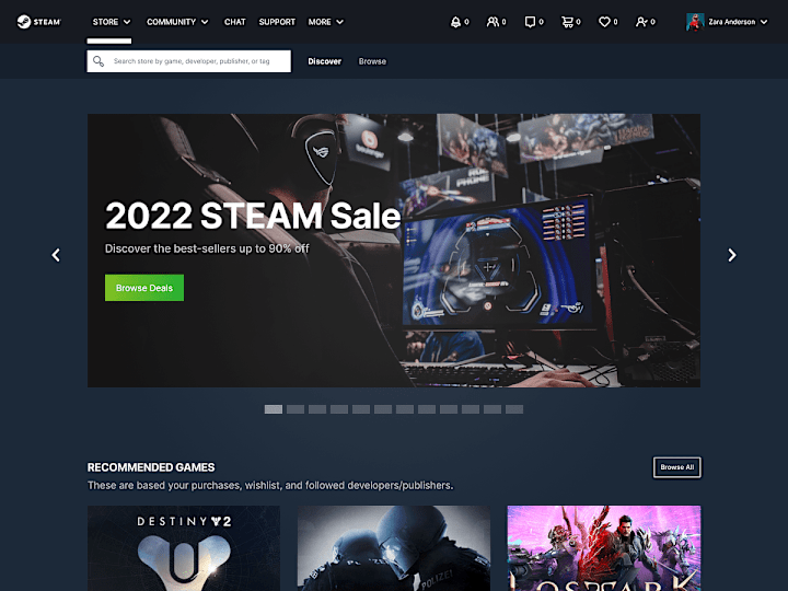 Cover image for STEAM Store: Homepage Redesign