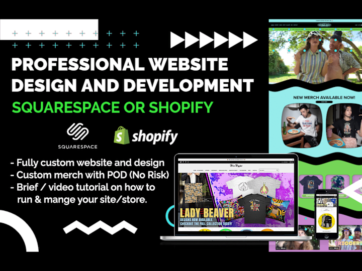 Cover image for I will design and develop a professional website with POD merch