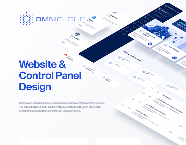 Cover image for Omnicloud Website and Control Panel Web App Design