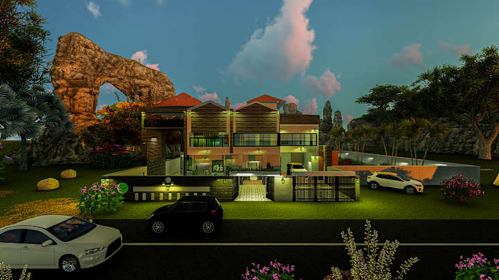 Cover image for architectural home design for a family :: Behance