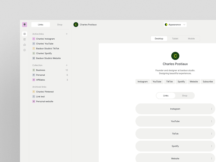 Cover image for Linktree Concept Redesign