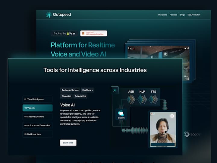 Cover image for Brand + Website for Outspeed - Realtime Voice and Video AI