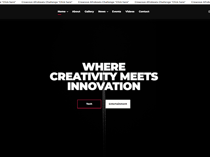 Cover image for Creacove Tech and Entertainment Website (Webflow)