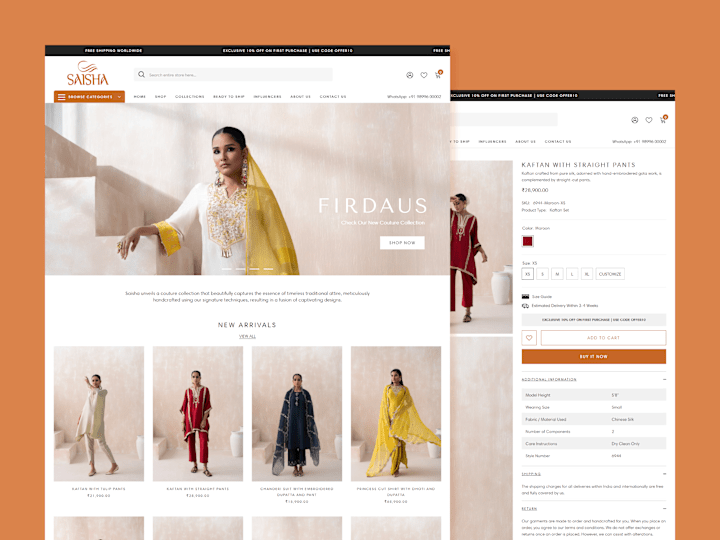 Cover image for Women’s Customised Designer Wear Brand Website