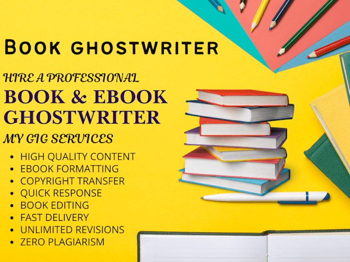 Cover image for I will be your book/ebook ghostwriter and developmental editor