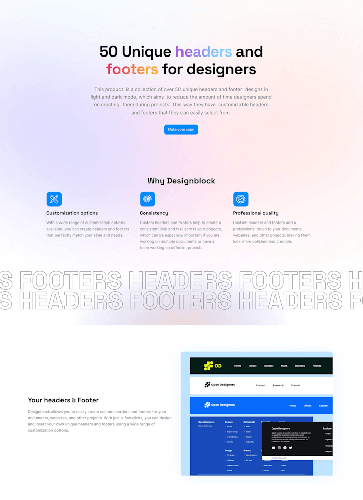 Cover image for Designblock Header and Footer