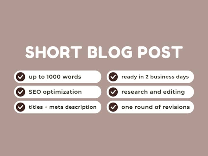 Cover image for Blog Post | Short (Up to 1000 Words)