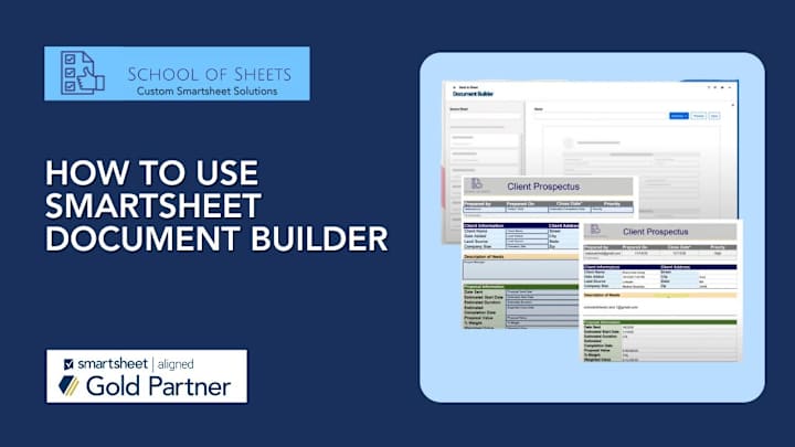 Cover image for How to Use Smartsheet Document Builder | School of Sheets Tutor…