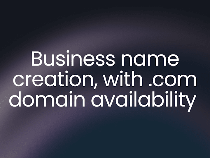 Cover image for Business name creation, with .com domain availability 