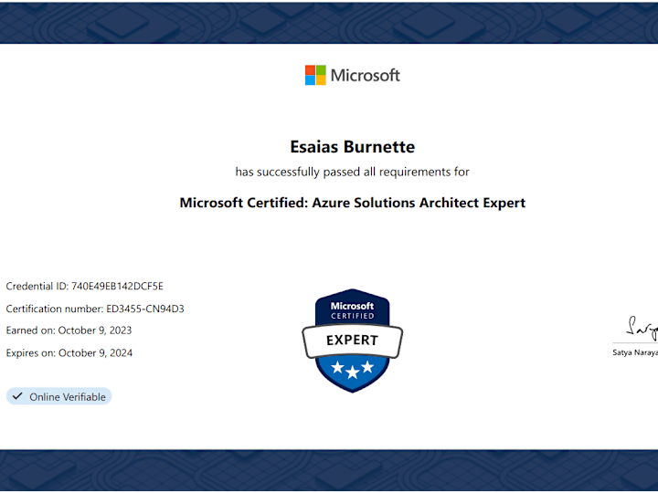 Cover image for Microsoft Certified: Azure Solutions Architect Expert