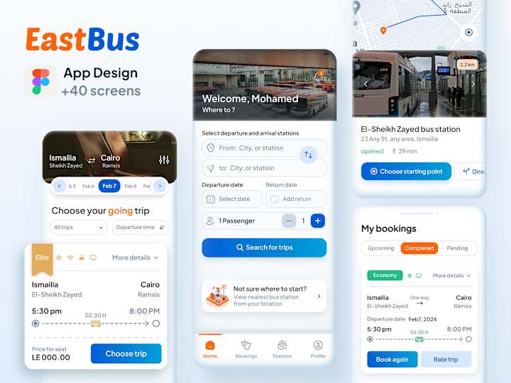 Cover image for Professional Mobile App Design for a Bus travel company in Egypt