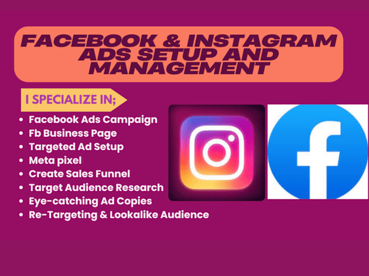 Cover image for I will setup manage your facbook instagram ads campaign busines…