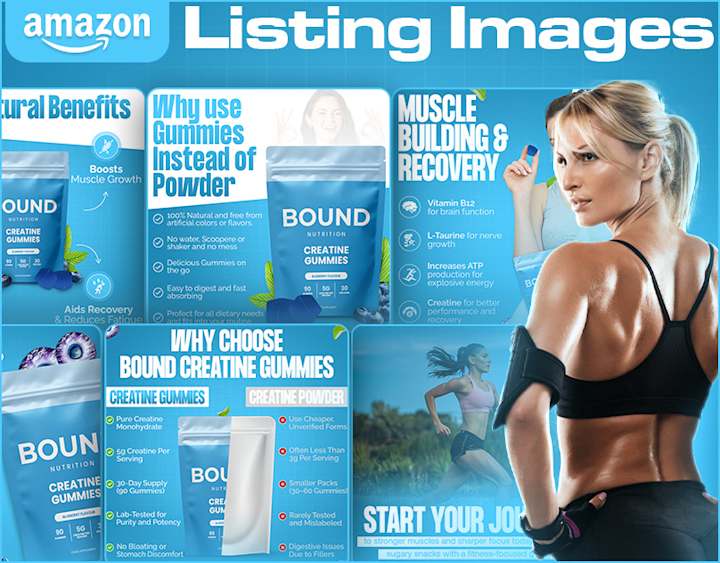Cover image for Amazon Listing Images || Creatine Gummies Listing