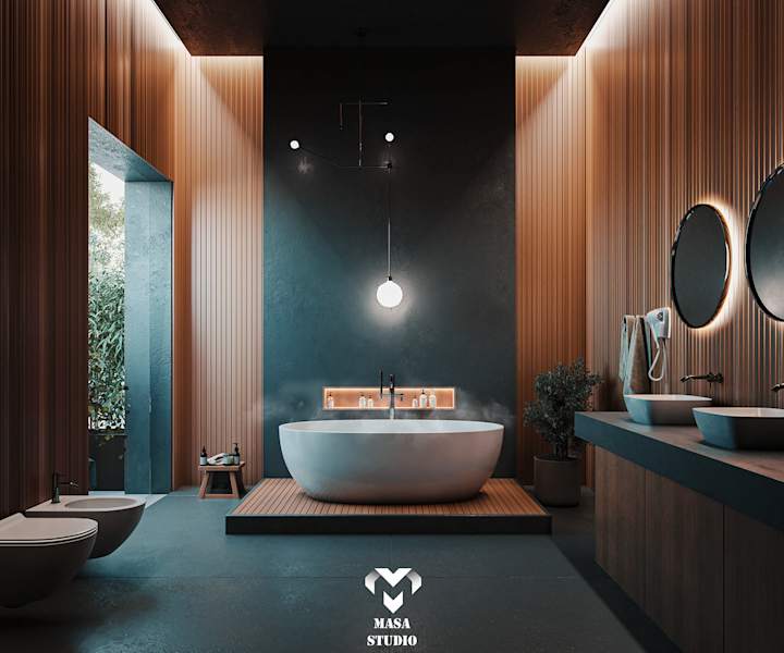 Cover image for Modern Dark Bathroom