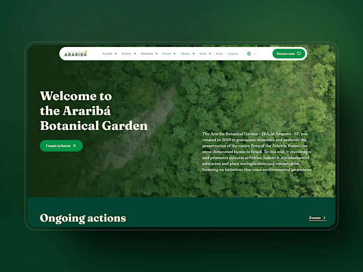 Cover image for Araribá Botanical Garden Framer Site