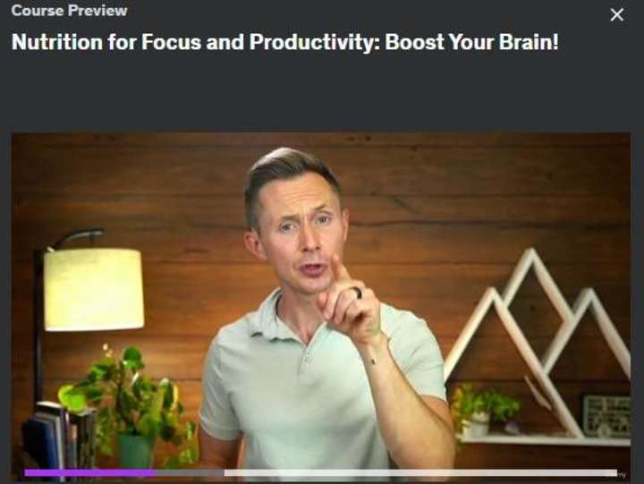 Cover image for Udemy Course: Nutrition for Focus and Productivity