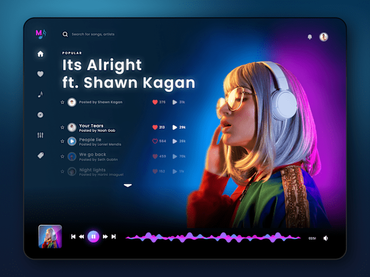 Cover image for Music Player Dashboard