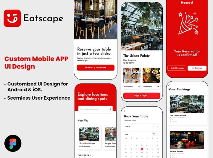 Cover image for Eatscape Restaurant Mobile App UI Design
