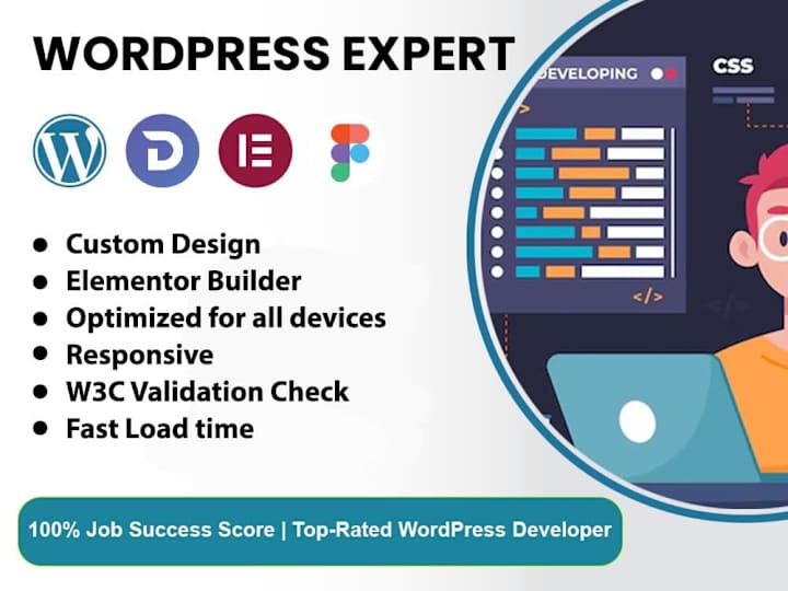 Cover image for Custom WordPress Website Development - Elementor - SEO Friendly