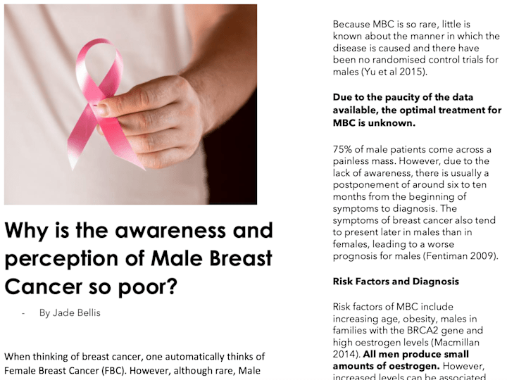 Cover image for Scientific Article- Male Breast Cancer 