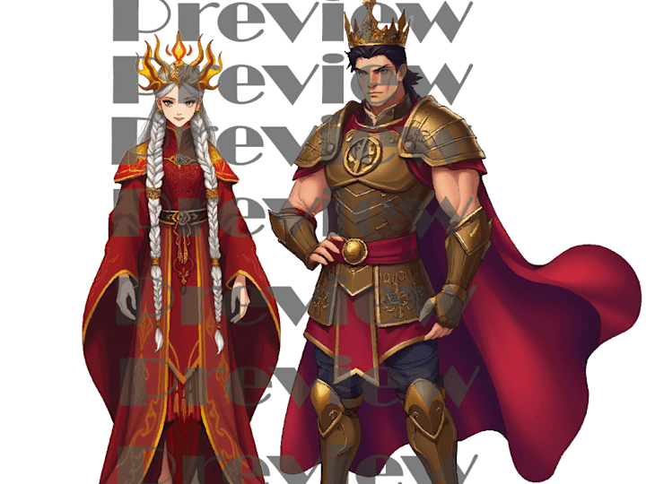 Cover image for Illustration of King Xander and Marilla as per client demand. !