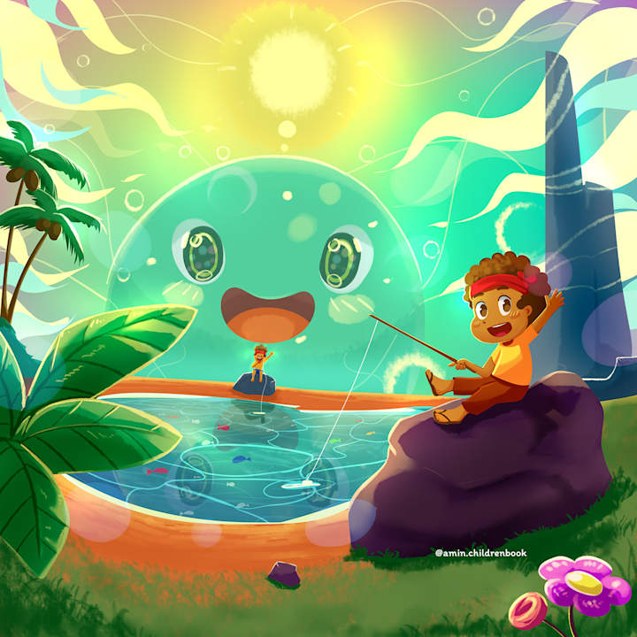 Cover image for Let's Go Fishing - Children's Book Illustration