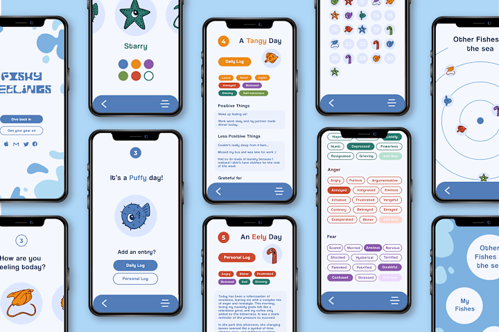 Cover image for Fishy Feelings – Mood Tracking App Design 