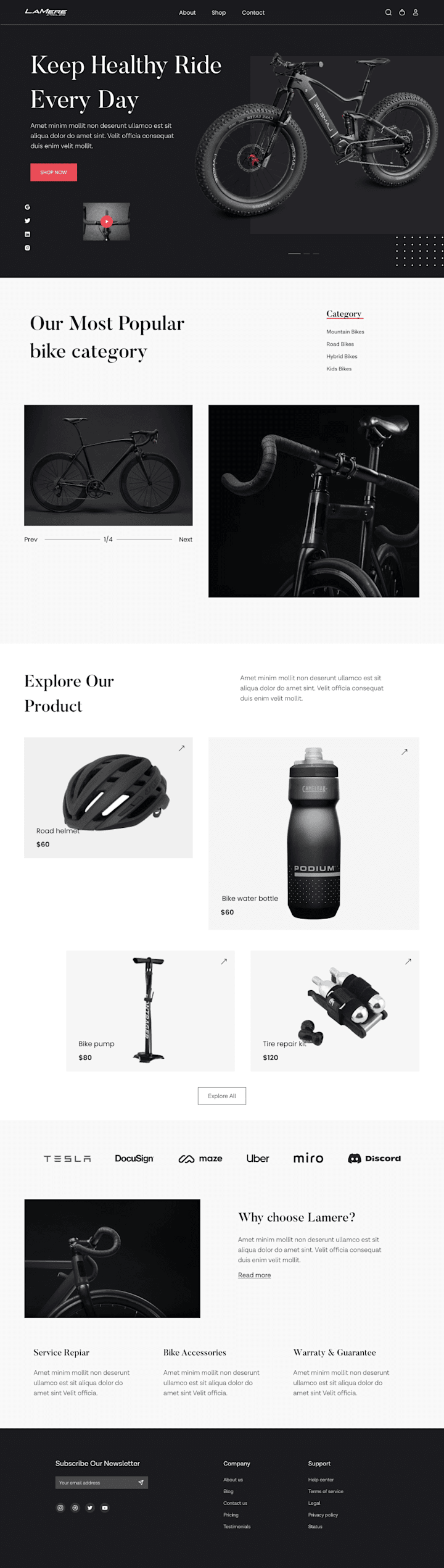 Cover image for Ui/Ux Website design for Cycle Company