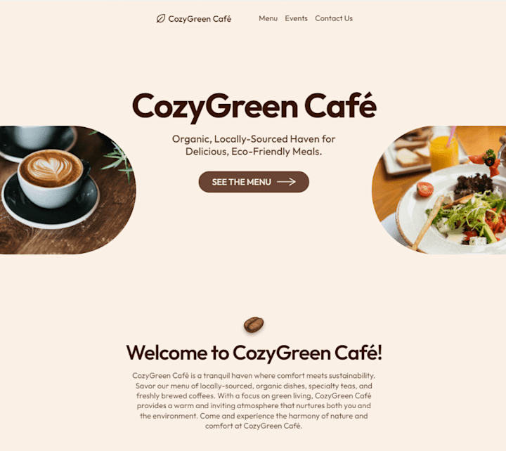 Cover image for Green Café Framer Template